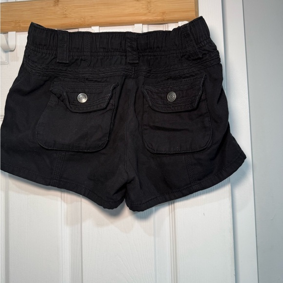 Charcoal Women's Cargo Shorts with Zipper Pockets - Picture 2 of 6